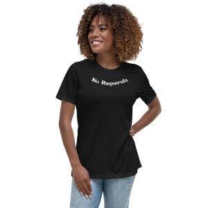 No Raquersts White on Black - Women's Relaxed T-Shirt